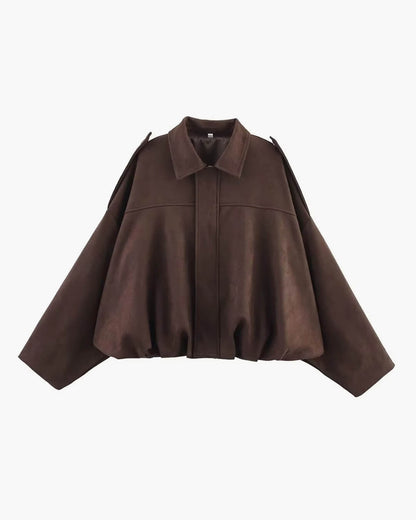 Women's Vegan Suede Bomber Jacket
