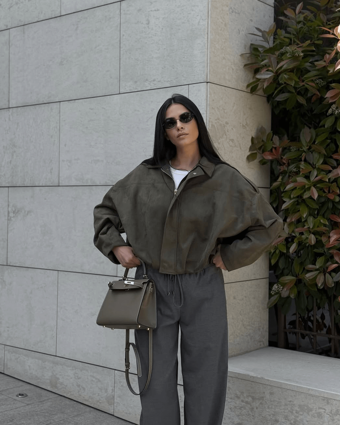 Women's Vegan Suede Bomber Jacket