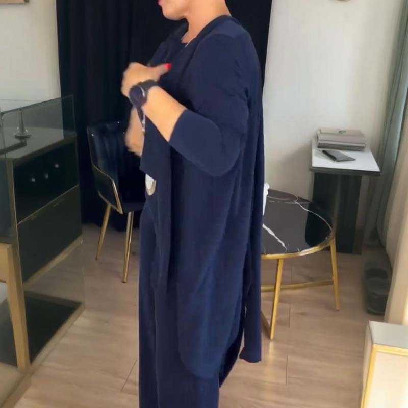 Women's Longline Cardigan, Top & Pants Set