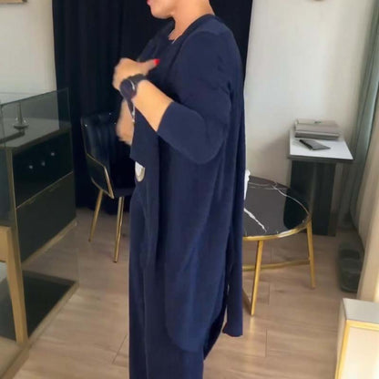 Women's Longline Cardigan, Top & Pants Set