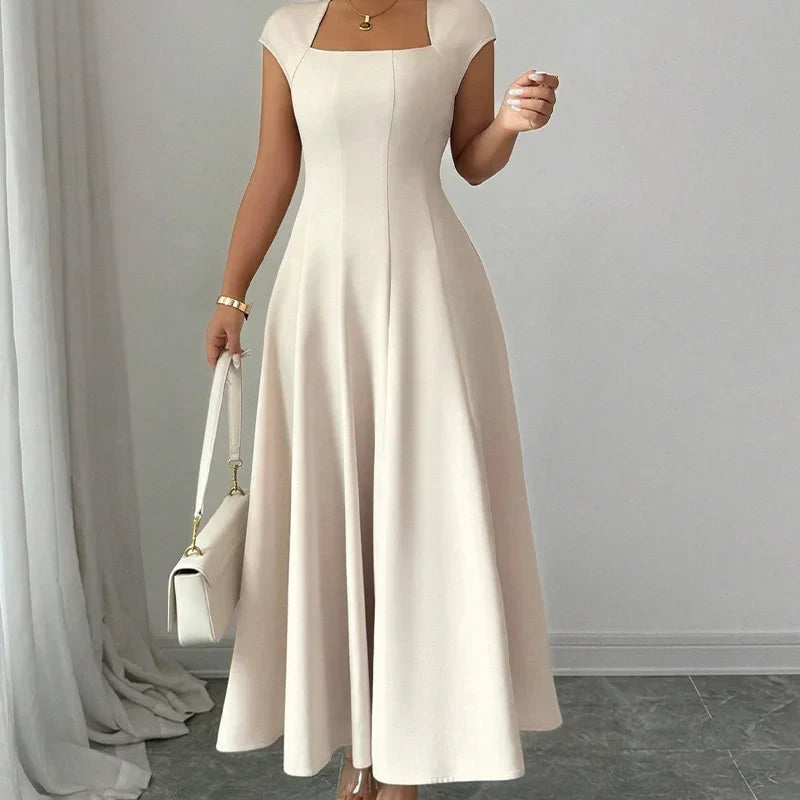 Women's Square-Neck A-Line Midi Dress