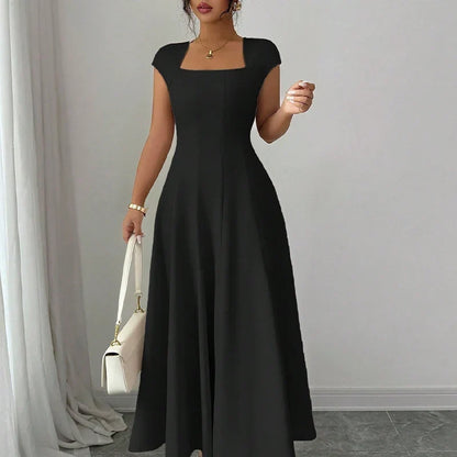 Women's Square-Neck A-Line Midi Dress