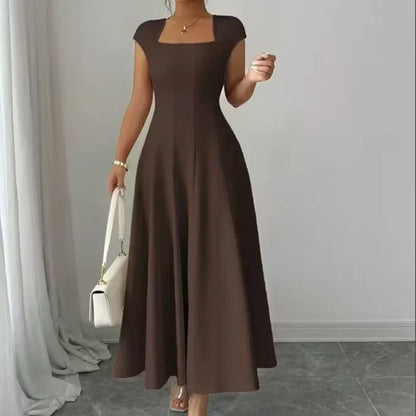 Women's Square-Neck A-Line Midi Dress