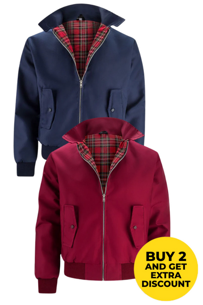 Men's Tartan-Lined Cotton-Blend Jacket