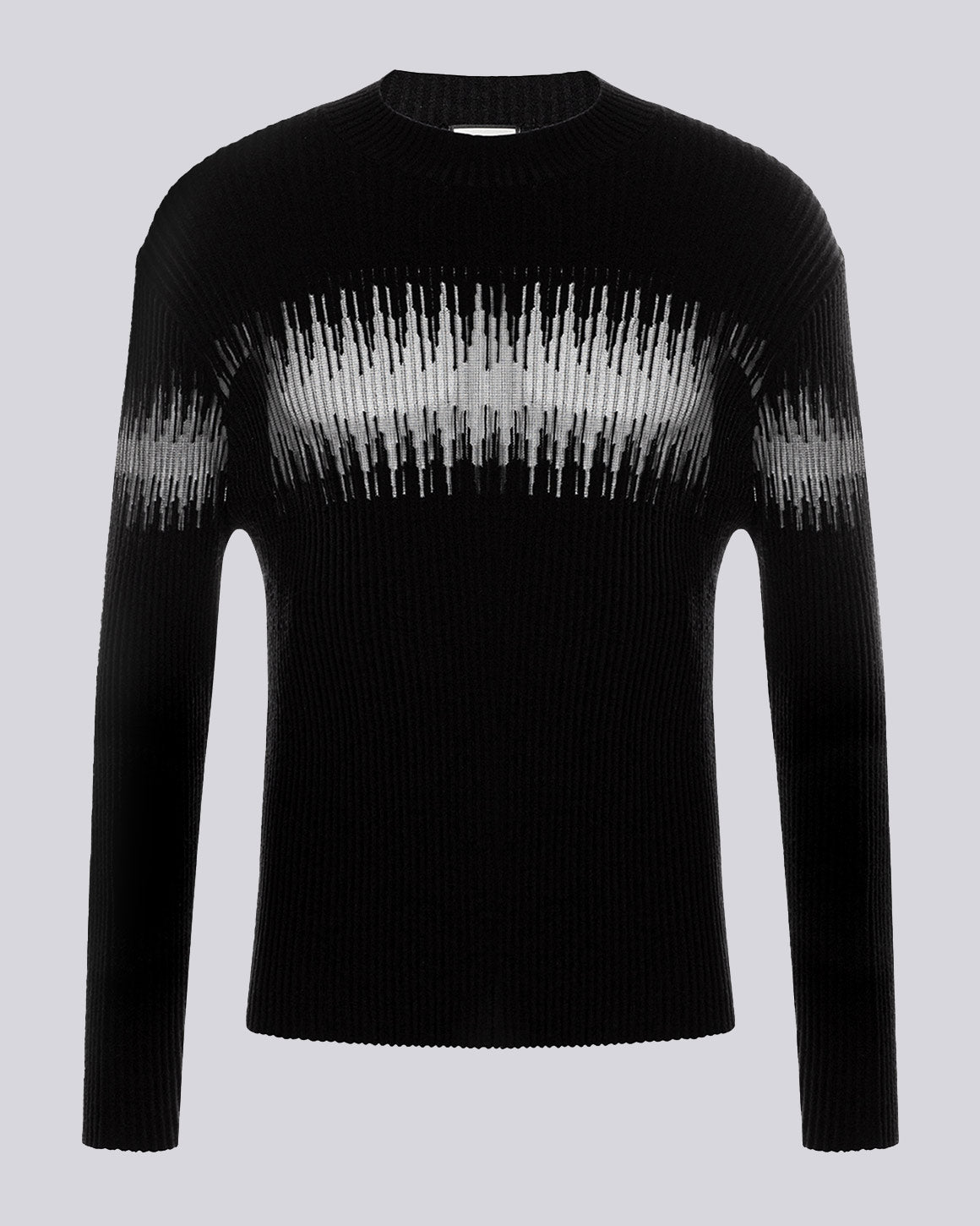 Men's Ribbed Sheer-Panel Sweater