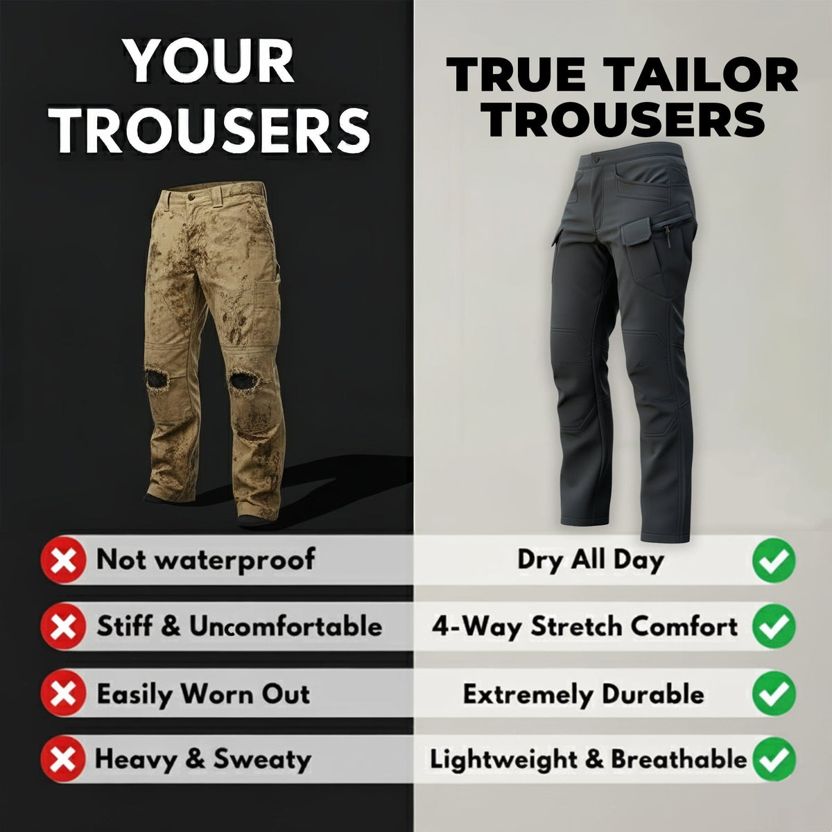 Men's Fleece Lined Waterproof Utility Trousers
